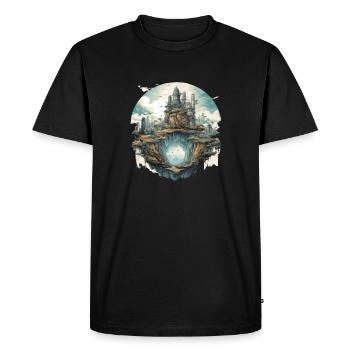 Vie futuriste sur les planètes - T-shirt Premium bio Homme - noir - Devant - Nico (187cm)