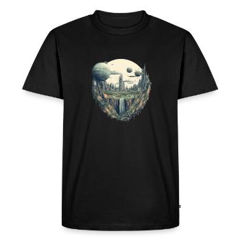 Vie futuriste sur les planètes - T-shirt Premium bio Homme - noir - Devant - Nico (187cm)