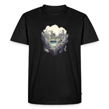 Vie futuriste sur les planètes - T-shirt Premium bio Homme - noir - Devant - Nico (187cm)