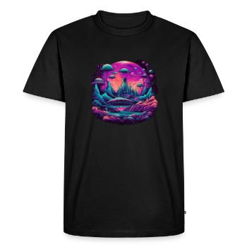 Futuristic life on planets - Men's Premium Organic T-Shirt - black - Front - Nico (187cm)