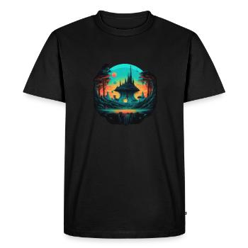 Vie futuriste sur les planètes - T-shirt Premium bio Homme - noir - Devant - Nico (187cm)