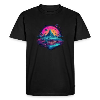 Futuristic life on planets - Men's Premium Organic T-Shirt - black - Front - Nico (187cm)