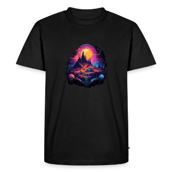 Futuristic life on planets - Men's Premium Organic T-Shirt - black - Front - Nico (187cm)
