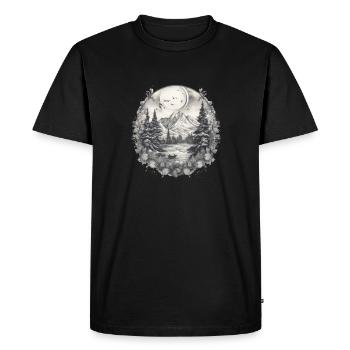 Nature Aventure Randonnée Camping Design - T-shirt Premium bio Homme - noir - Devant - Nico (187cm)