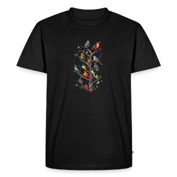 Observation des oiseaux Observateurs d’oiseaux Oiseaux - T-shirt Premium bio Homme - noir - Devant - Nico (187cm)