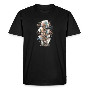 Observation des oiseaux Observateurs d’oiseaux Oiseaux - T-shirt Premium bio Homme - noir - Devant - Nico (187cm)