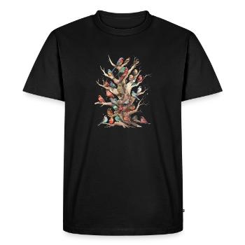 Observation des oiseaux Observateurs d’oiseaux Oiseaux - T-shirt Premium bio Homme - noir - Devant - Nico (187cm)