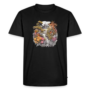 Bonsaï - Jardin Japonais - T-shirt Premium bio Homme - noir - Devant - Nico (187cm)