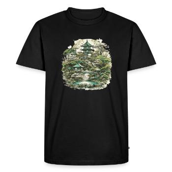Bonsaï - Jardin Japonais - T-shirt Premium bio Homme - noir - Devant - Nico (187cm)