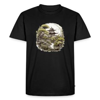 Bonsaï - Jardin Japonais - T-shirt Premium bio Homme - noir - Devant - Nico (187cm)