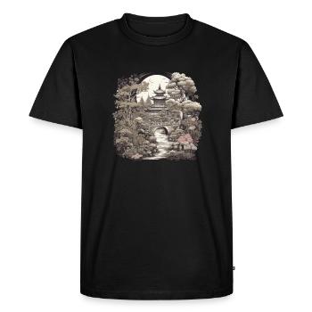 Bonsaï - Jardin Japonais - T-shirt Premium bio Homme - noir - Devant - Nico (187cm)