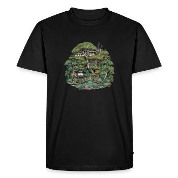 Bonsaï - Jardin Japonais - T-shirt Premium bio Homme - noir - Devant - Nico (187cm)