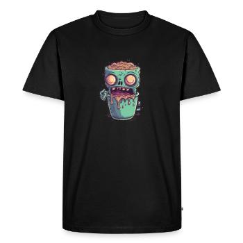 Tasse à café d’Halloween - tasse à café effrayante - T-shirt Premium bio Homme - noir - Devant - Nico (187cm)