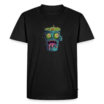 Tasse à café d’Halloween - tasse à café effrayante - T-shirt Premium bio Homme - noir - Devant - Nico (187cm)