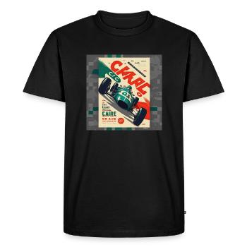 Rétro Car Poster Vintage Car Old School - T-shirt Premium bio Homme - noir - Devant - Nico (187cm)