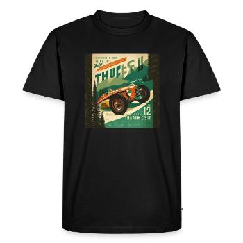 Rétro Car Poster Vintage Car Old School - T-shirt Premium bio Homme - noir - Devant - Nico (187cm)
