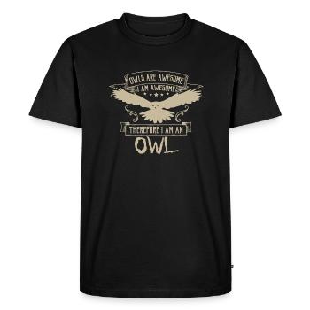 Les hiboux sont géniaux ornithologue amoureux des oiseaux hibou - T-shirt Premium bio Homme - noir - Devant - Nico (187cm)