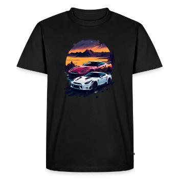 Voiture de sport classique - T-shirt Premium bio Homme - noir - Devant - Nico (187cm)