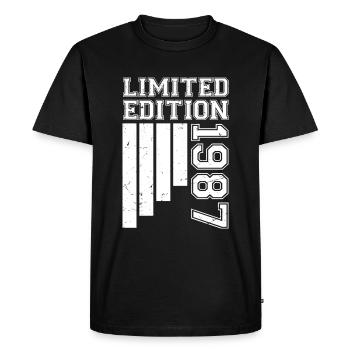 1987 Anniversaire Né En 1987 Édition Limitée - T-shirt Premium bio Homme - noir - Devant - Nico (187cm)