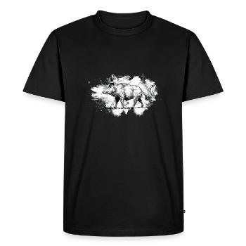 Chasseur au sanglier Chasseurs de sangliers - T-shirt Premium bio Homme - noir - Devant - Nico (187cm)