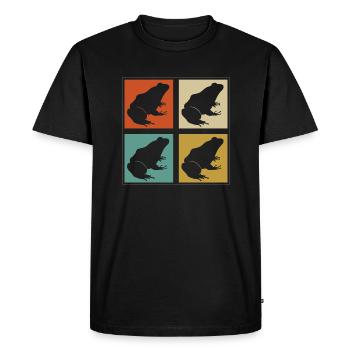 Retro Herpetologist Frog Owner Vintage Amphibian - Men's Premium Organic T-Shirt - black - Front - Nico (187cm)