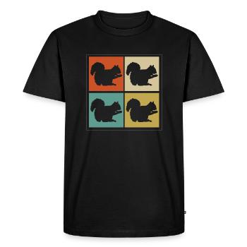 Retro Squirrel Enthusiast Forest Animal Rodent Vin - Men's Premium Organic T-Shirt - black - Front - Nico (187cm)