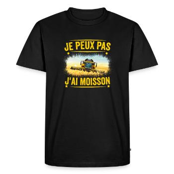 J'peux pas j'ai moisson - T-shirt Premium bio Homme - noir - Devant - Nico (187cm)