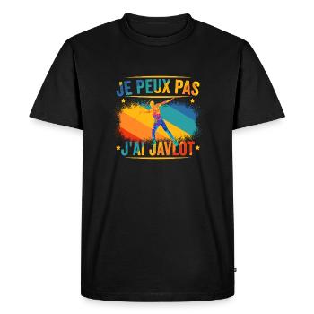 J'peux pas j'ai Javelot / lancer de javelot - T-shirt Premium bio Homme - noir - Devant - Nico (187cm)