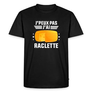 J'Peux Pas J'ai Raclette - T-shirt Premium bio Homme - noir - Devant - Nico (187cm)
