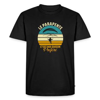 Parapente - Le Parapente C'est Ma Saison Préféré - T-shirt Premium bio Homme - noir - Devant - Nico (187cm)
