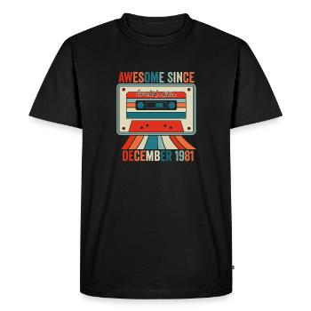 Décembre 1981 - Génial Depuis Décembre 1981 - T-shirt Premium bio Homme - noir - Devant - Nico (187cm)