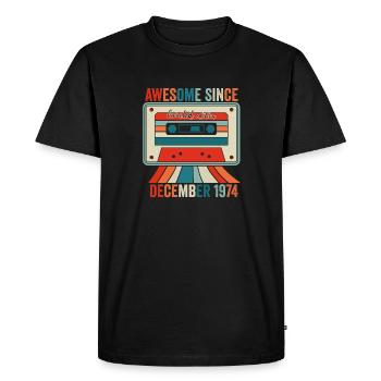 Décembre 1974 - Génial Depuis Décembre 1974 - T-shirt Premium bio Homme - noir - Devant - Nico (187cm)