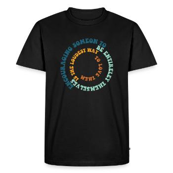 Life Wisdom for Growth Mindset Inspirational Self - Men's Premium Organic T-Shirt - black - Front - Nico (187cm)