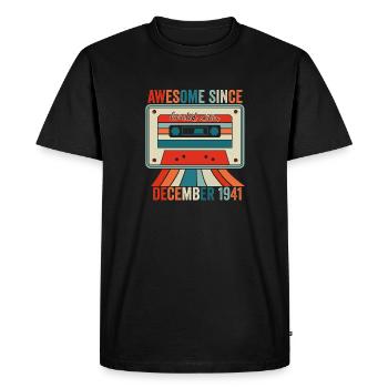 December 1941 - Awesome since December 1941 - Men's Premium Organic T-Shirt - black - Front - Nico (187cm)
