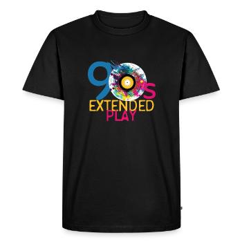 Années 90 Jeu étendu - T-shirt Premium bio Homme - noir - Devant - Nico (187cm)