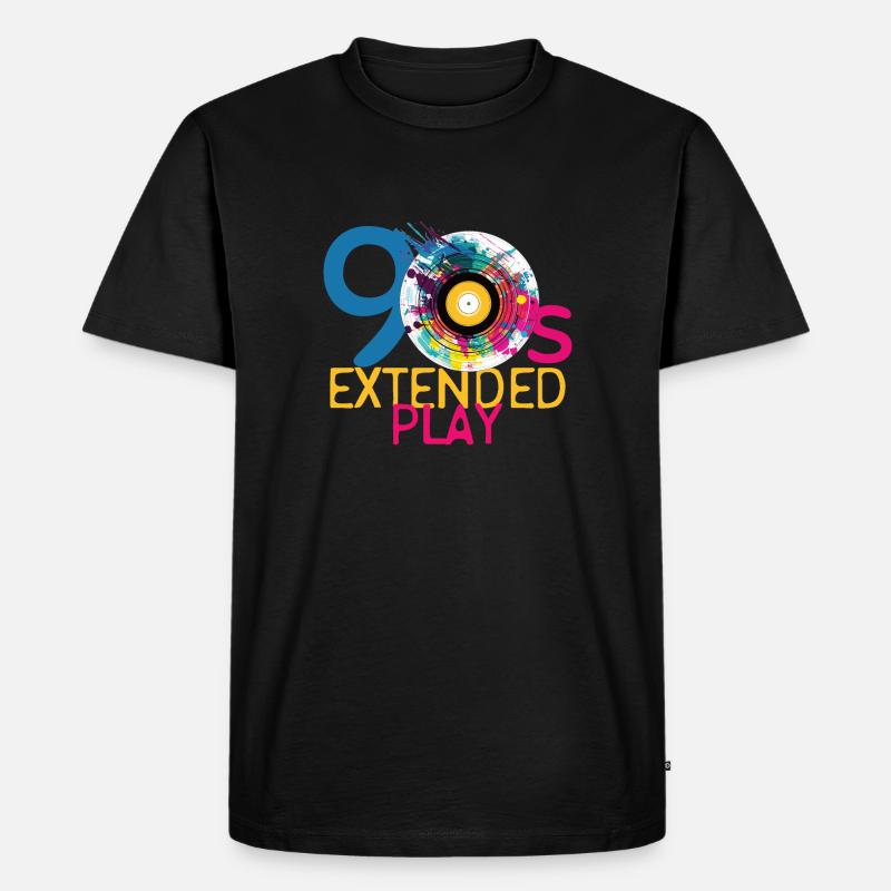 90er Extended Play - Männer Premium Bio T-Shirt - Schwarz
