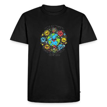 TIME IS URGENT, LET'S UNITE TO SAVE OUR PLANET - Men's Premium Organic T-Shirt - black - Front - Nico (187cm)