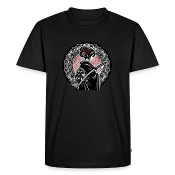 Japanese Samurai Woman - Men's Premium Organic T-Shirt - black - Front - Nico (187cm)