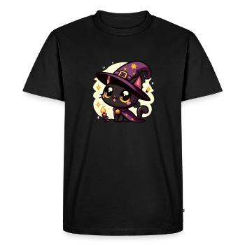 Spooky kitty Halloween - Men's Premium Organic T-Shirt - black - Front - Nico (187cm)