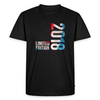 2018 Édition limitée Cadeau d’anniversaire 2018 - T-shirt Premium bio Homme - noir - Devant - Nico (187cm)