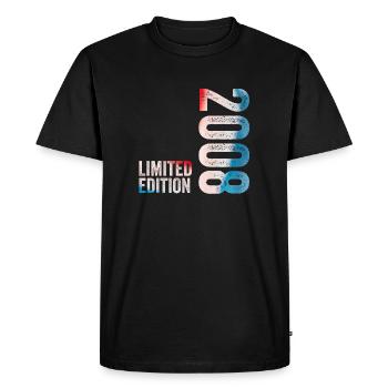 2008 Édition limitée Cadeau d’anniversaire 2008 - T-shirt Premium bio Homme - noir - Devant - Nico (187cm)