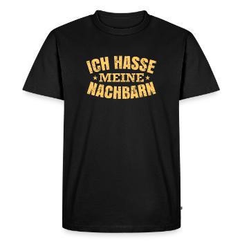 Je déteste mes voisins - T-shirt Premium bio Homme - noir - Devant - Nico (187cm)