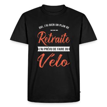 vélo retraité cadeau homme plan retraite cyclisme - T-shirt Premium bio Homme - noir - Devant - Nico (187cm)