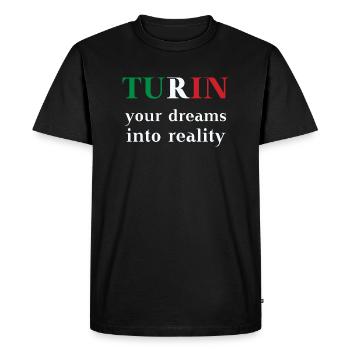 TURIN vos rêves deviennent réalité Idée cadeau Italia - T-shirt Premium bio Homme - noir - Devant - Nico (187cm)