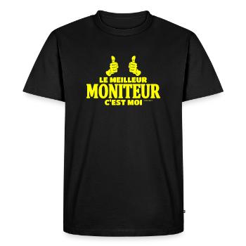 Le meilleur moniteur c'est moi - T-shirt Premium bio Homme - noir - Devant - Nico (187cm)