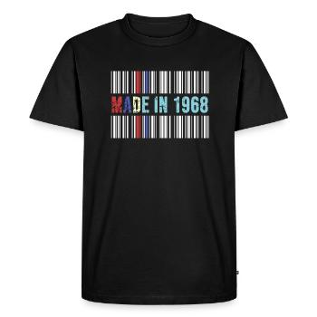 1968 anniversaire 54 ans 54e anniversaire rétro code-barres - T-shirt Premium bio Homme - noir - Devant - Nico (187cm)