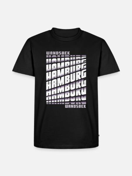 Hamburg Wandsbek - Männer Premium Bio T-Shirt - Schwarz