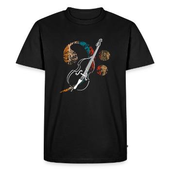 Grande clé de fa avec contrebasse - T-shirt Premium bio Homme - noir - Devant - Nico (187cm)