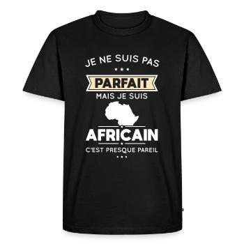 Je ne suis pas parfait mais je suis Africain - T-shirt Premium bio Homme - noir - Devant - Nico (187cm)