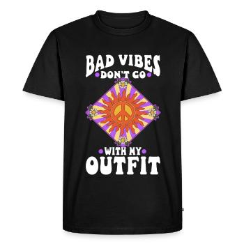 Bad vibes don't go with my outfit - Men's Premium Organic T-Shirt - black - Front - Nico (187cm)